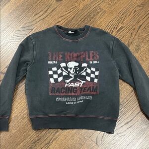 The Kooples Black and Red Racing Team Crewneck Sweater